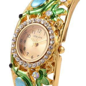 AUSTRIAN CRYSTAL Goldtone Bangle Watch